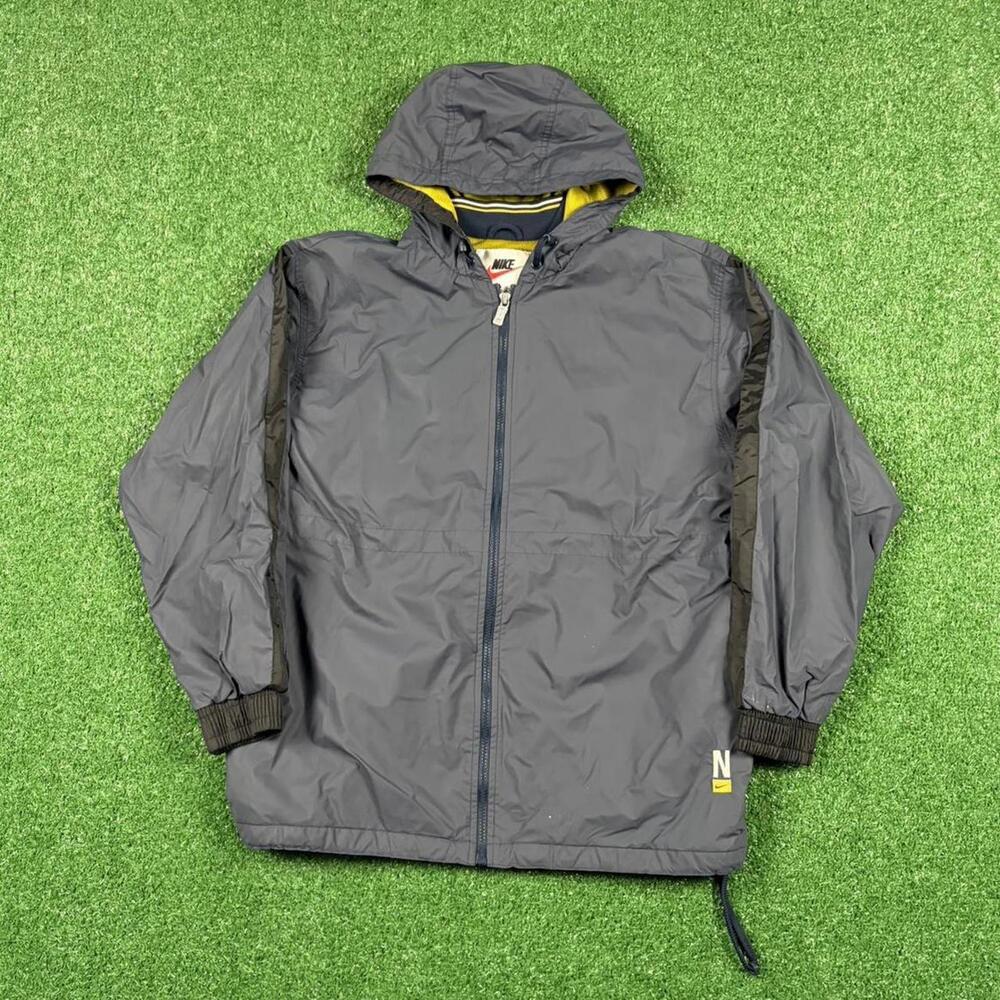 Vintage 90s Nike spell out navy zip up rain jacket